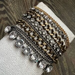 🚨🚨RARE Sorrelli Gold and Silver Rhinestone Mix Metal Wrap Bracelet Necklace